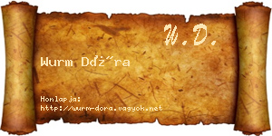 Wurm Dóra névjegykártya